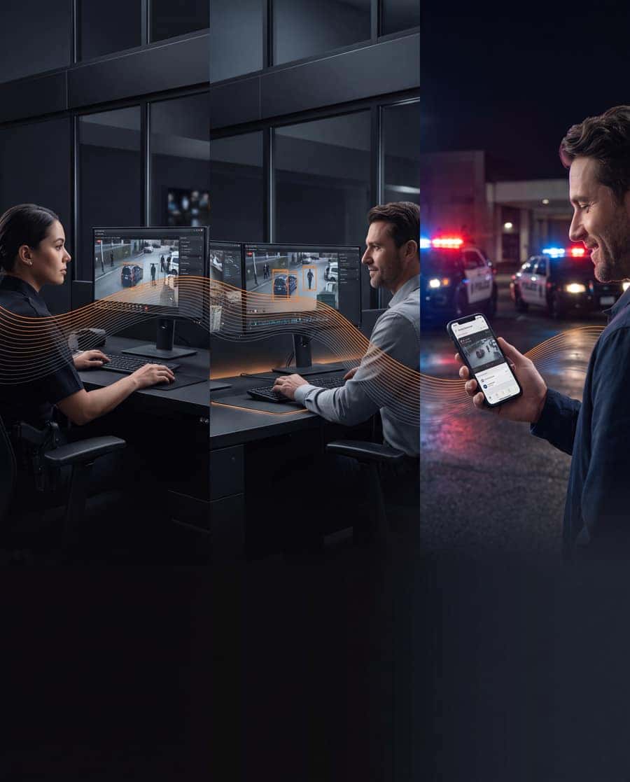 Live video handed off to police dispatch and the customer's phone simultaneously