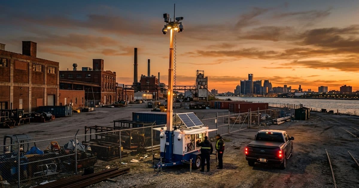 Mobile surveillance trailer deployed in the Detroit area