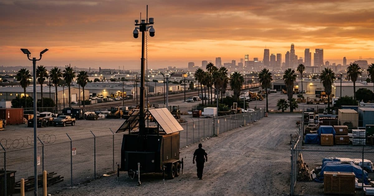 Mobile surveillance trailer deployed in the Los Angeles area