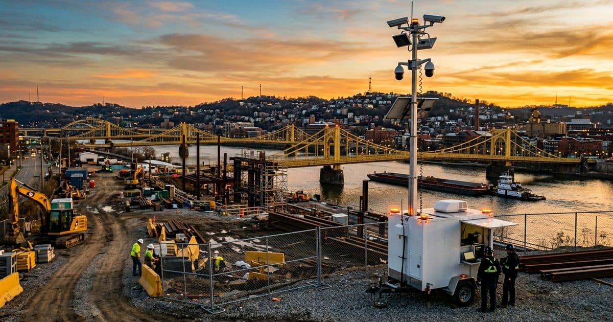Mobile surveillance trailer deployed in the Pittsburgh area