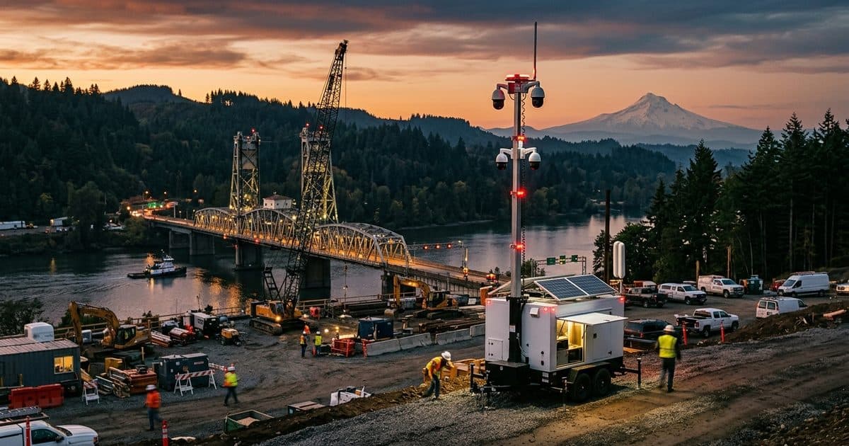 Mobile surveillance trailer deployed in the Portland area