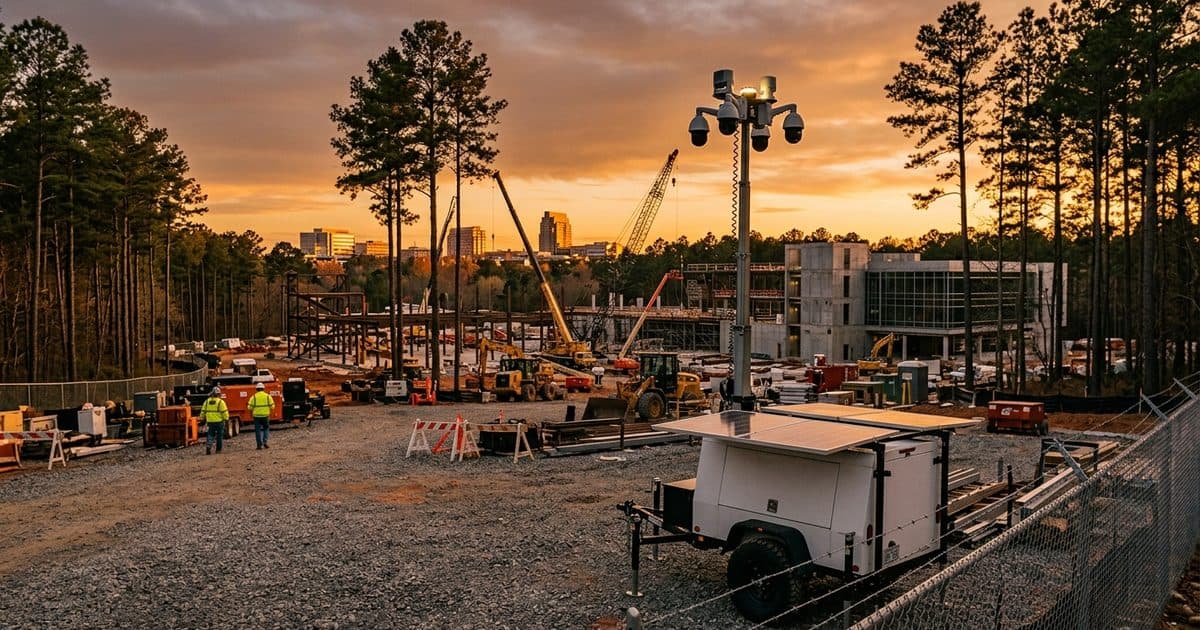 Mobile surveillance trailer deployed in the Raleigh area