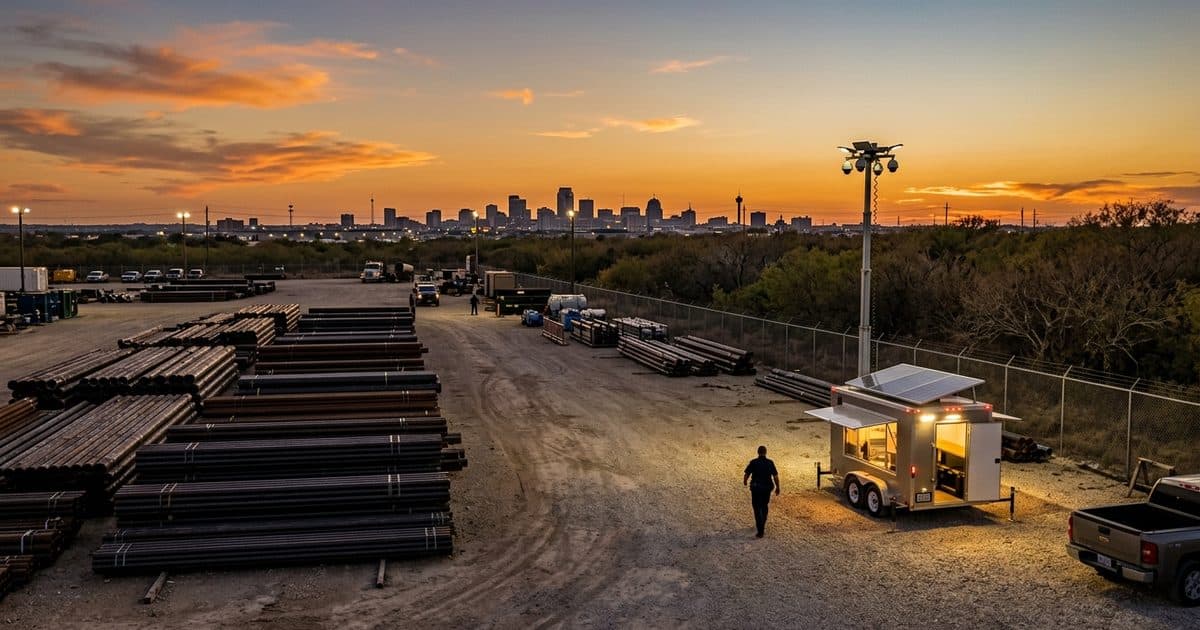 Mobile surveillance trailer deployed in the San Antonio area