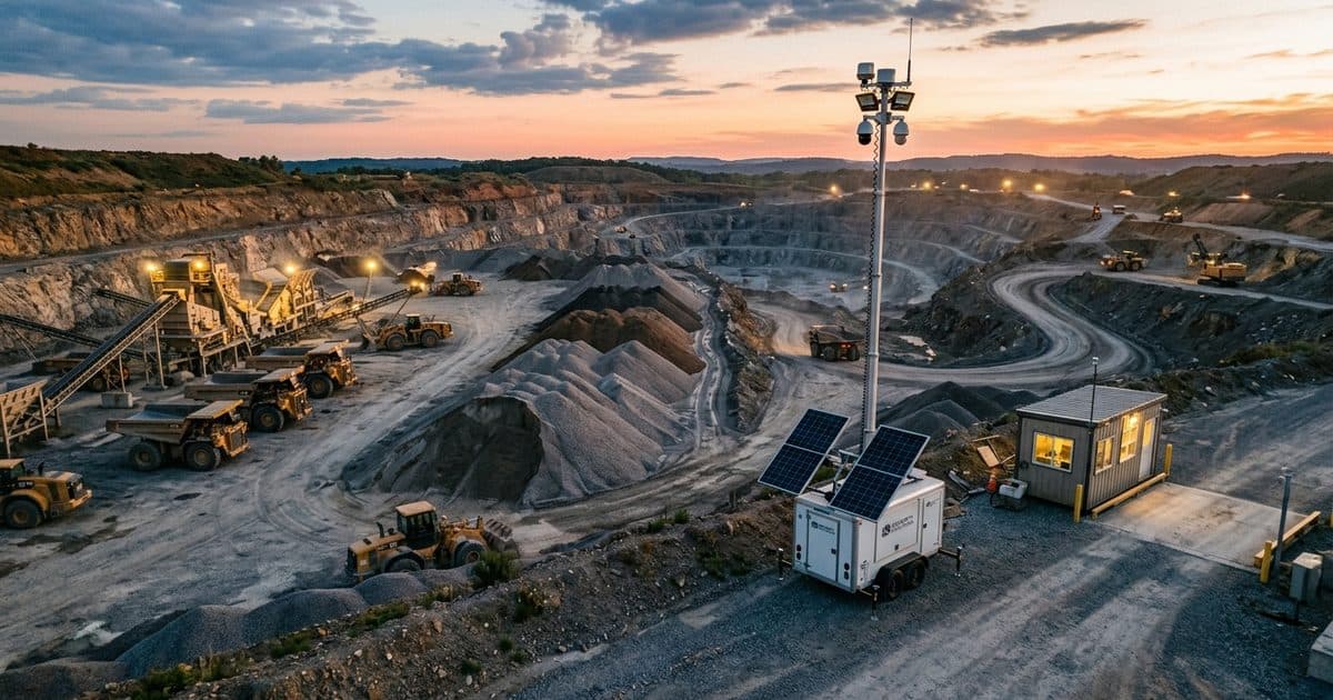 Aggregates & Quarries site with VDS mobile surveillance