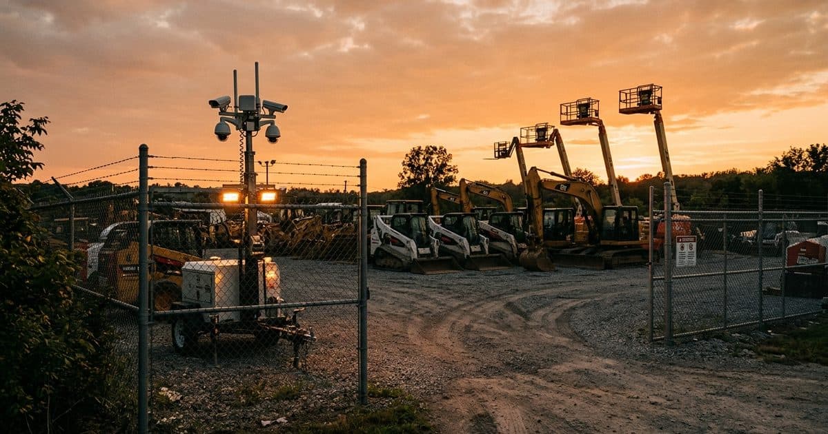 Equipment Rental site with VDS mobile surveillance