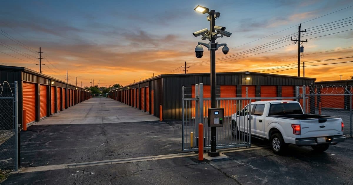 Self-Storage site with VDS mobile surveillance