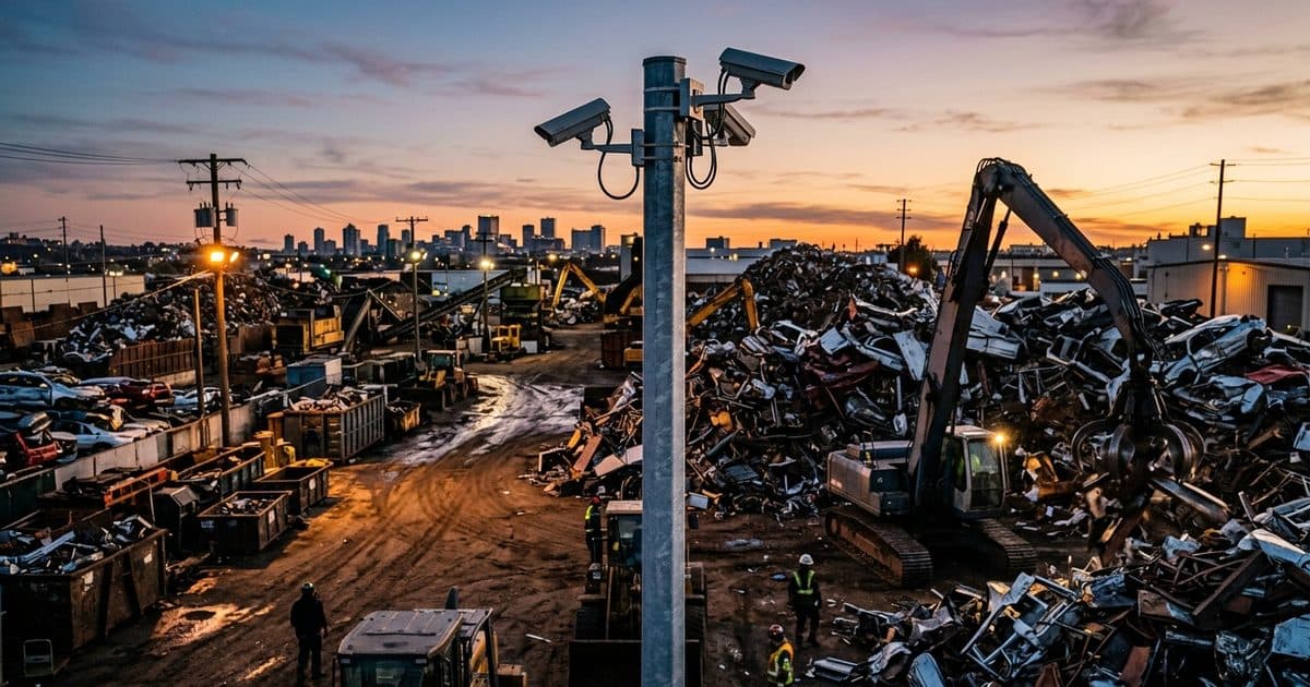 Scrap Yard Security Cameras: Metal Theft, After-Hours Intruders, and Fire Detection