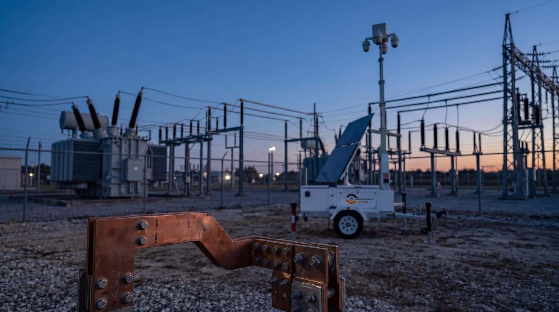 Electrical substation under mobile surveillance coverage