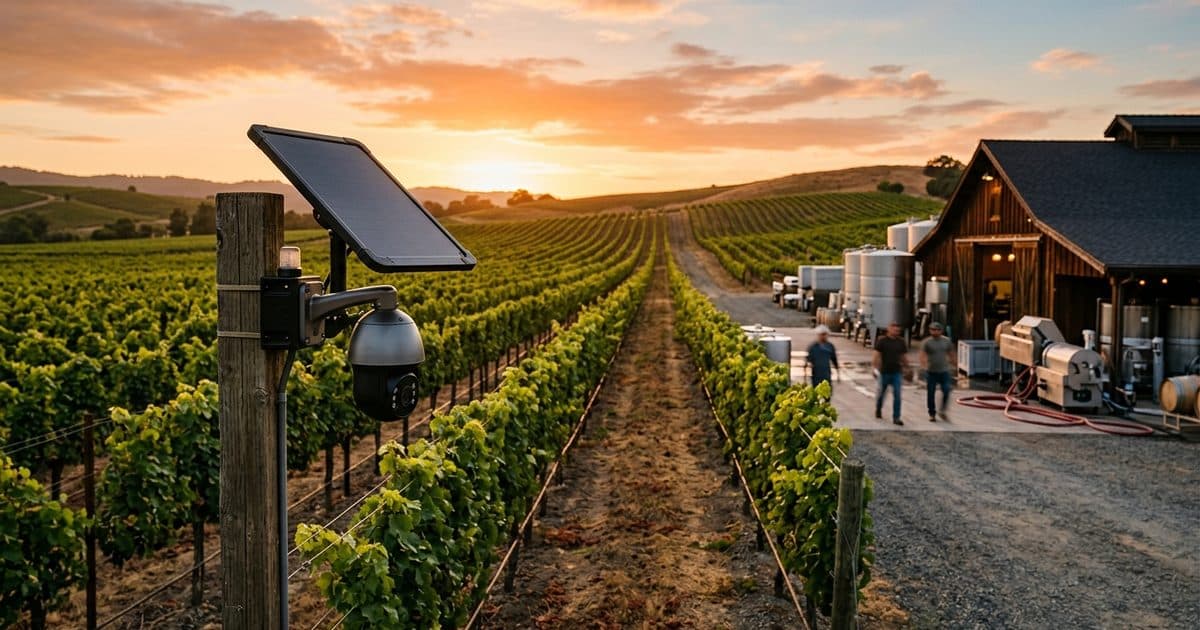Vineyard & Winery Security Cameras: Covering the Whole Estate Without Grid Power
