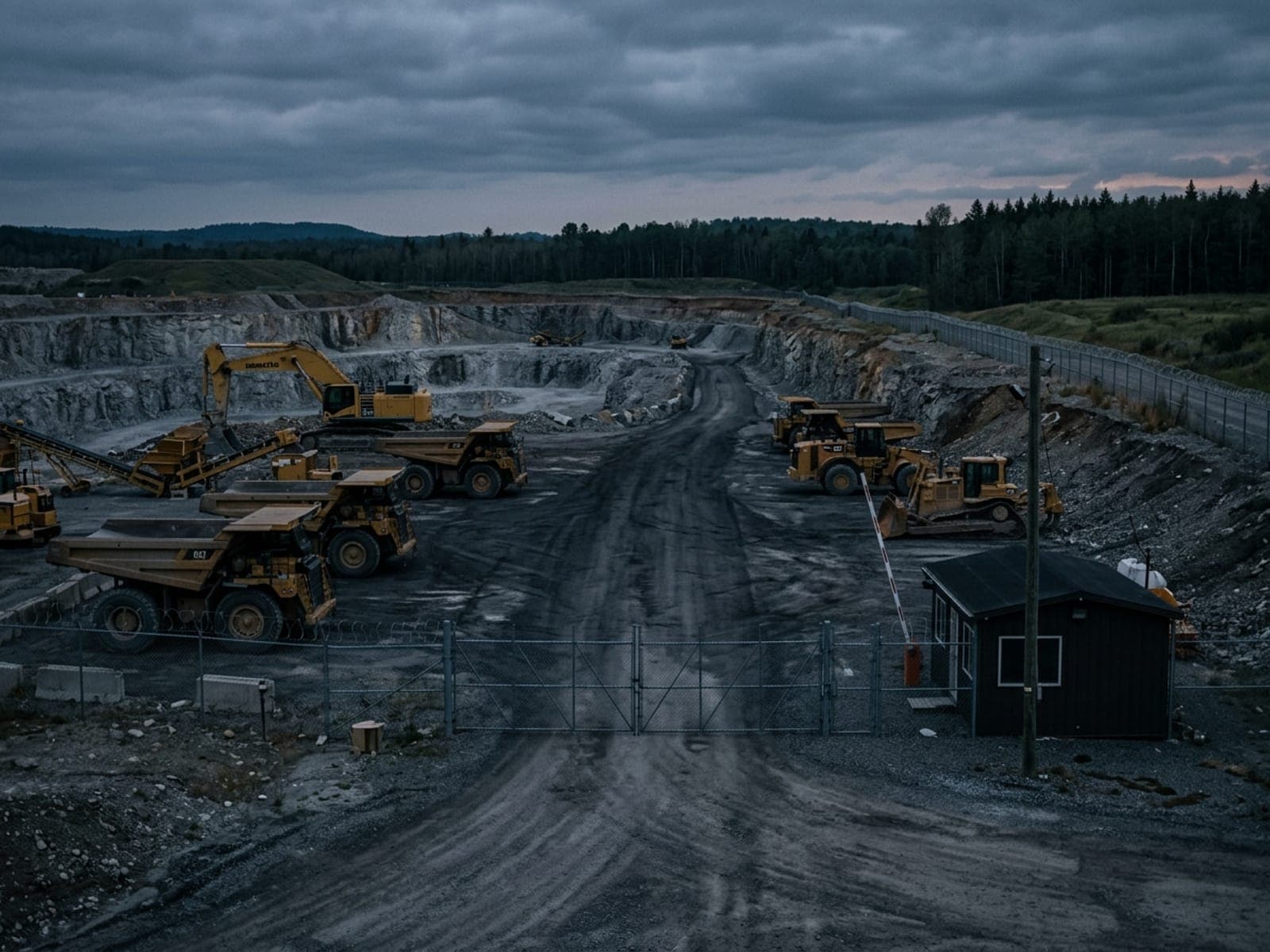 After-hours joyriding and unauthorized entry risk area at an aggregates & quarries site