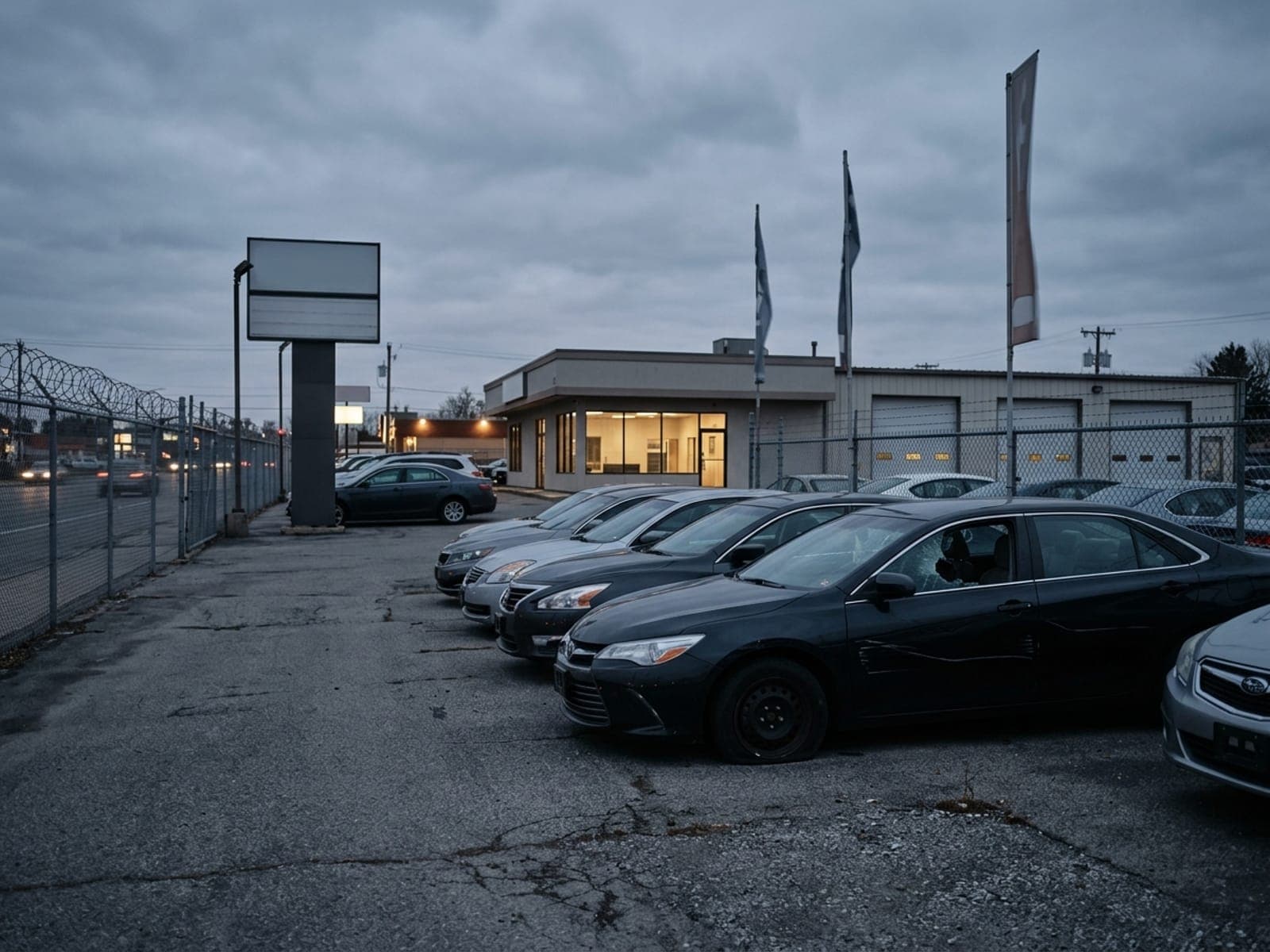 Vandalism & keying risk area at an auto dealership site