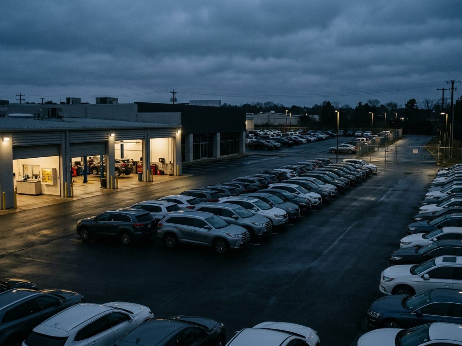 Vehicle inventory theft risk area at an auto dealership site