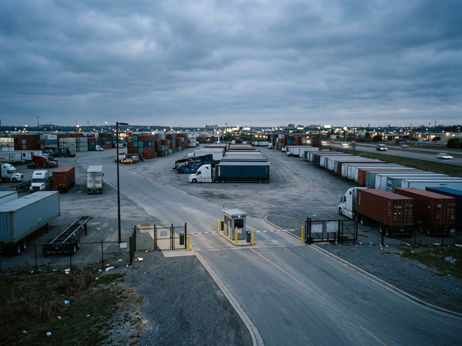 Fake carriers walk out with real freight risk area at a truck & cargo yards site