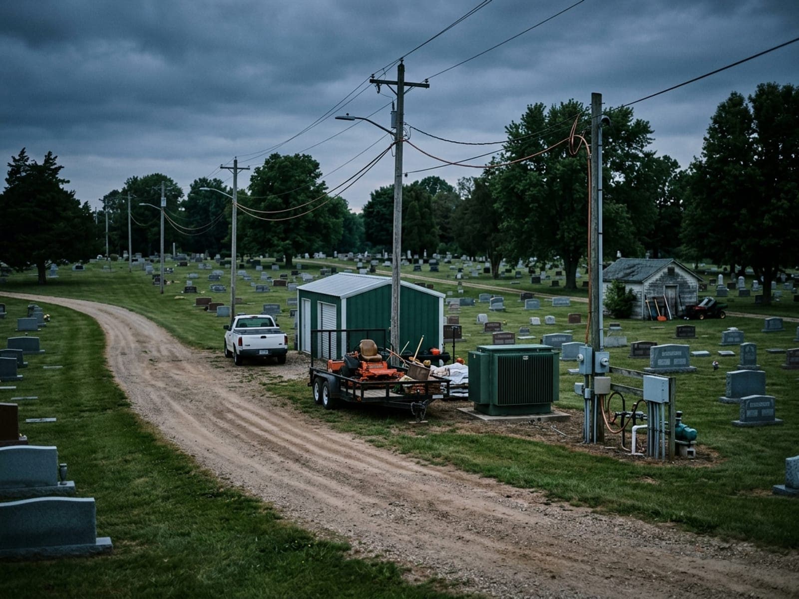 Copper wiring and equipment theft risk area at a cemeteries site