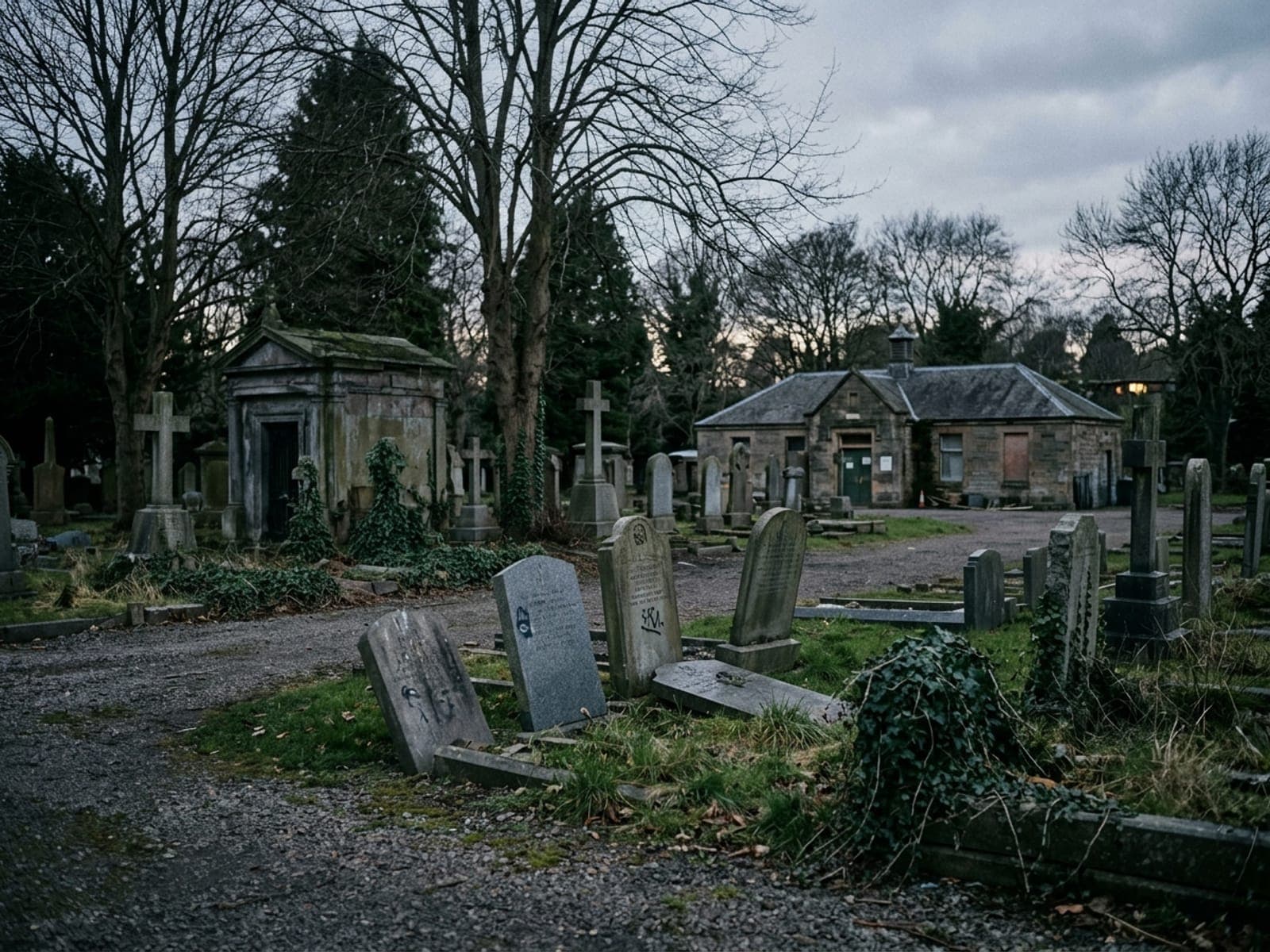 Vandalism of headstones and monuments risk area at a cemeteries site