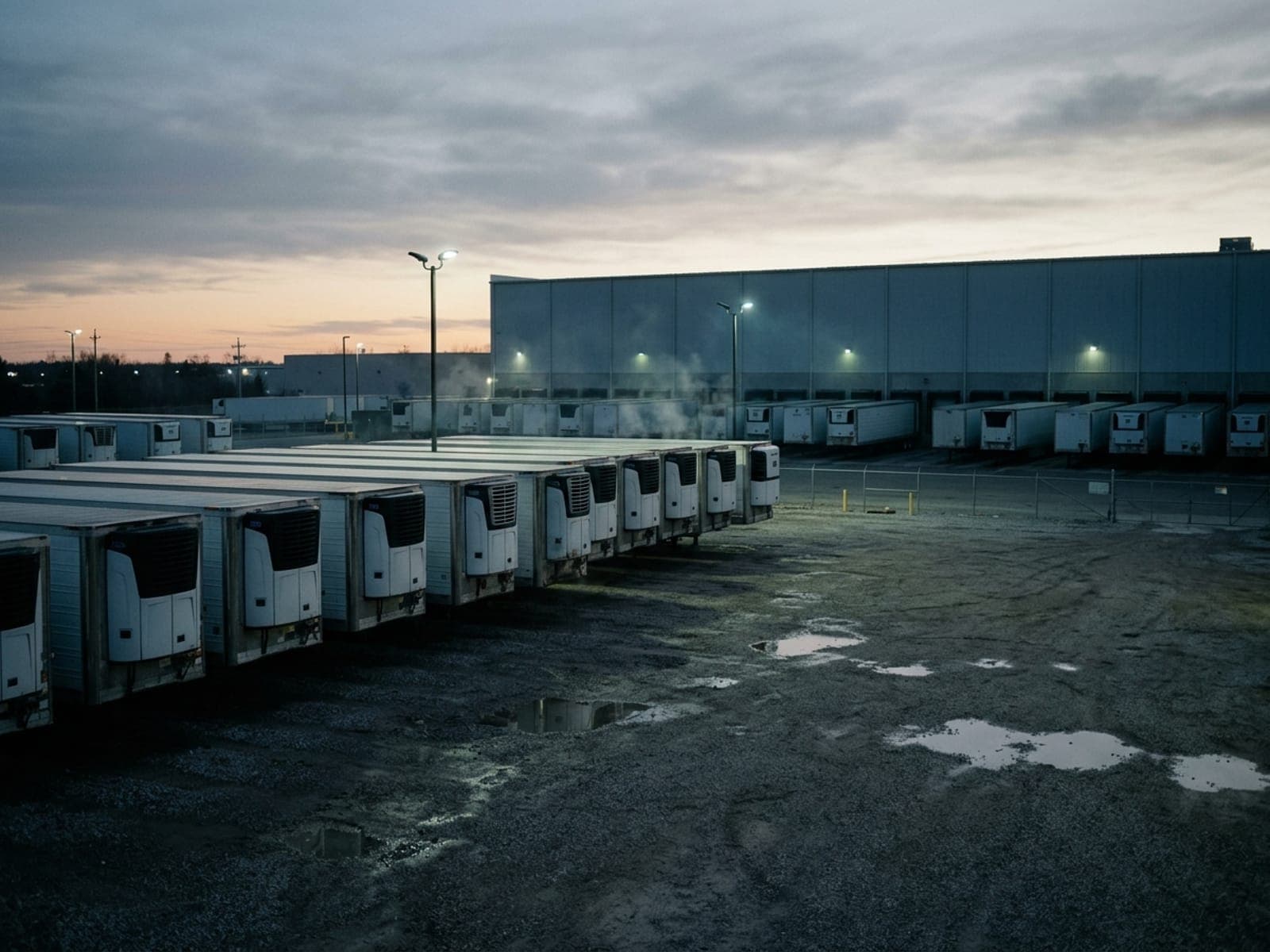 Fuel theft from idling reefer units risk area at a cold storage site