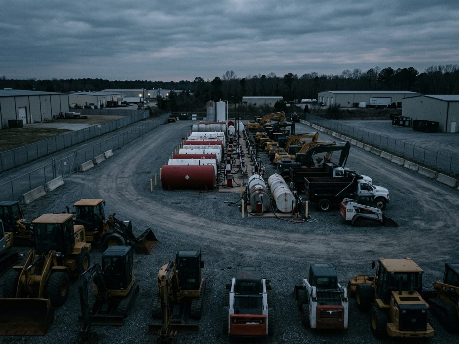 Diesel and fuel theft risk area at an equipment rental site