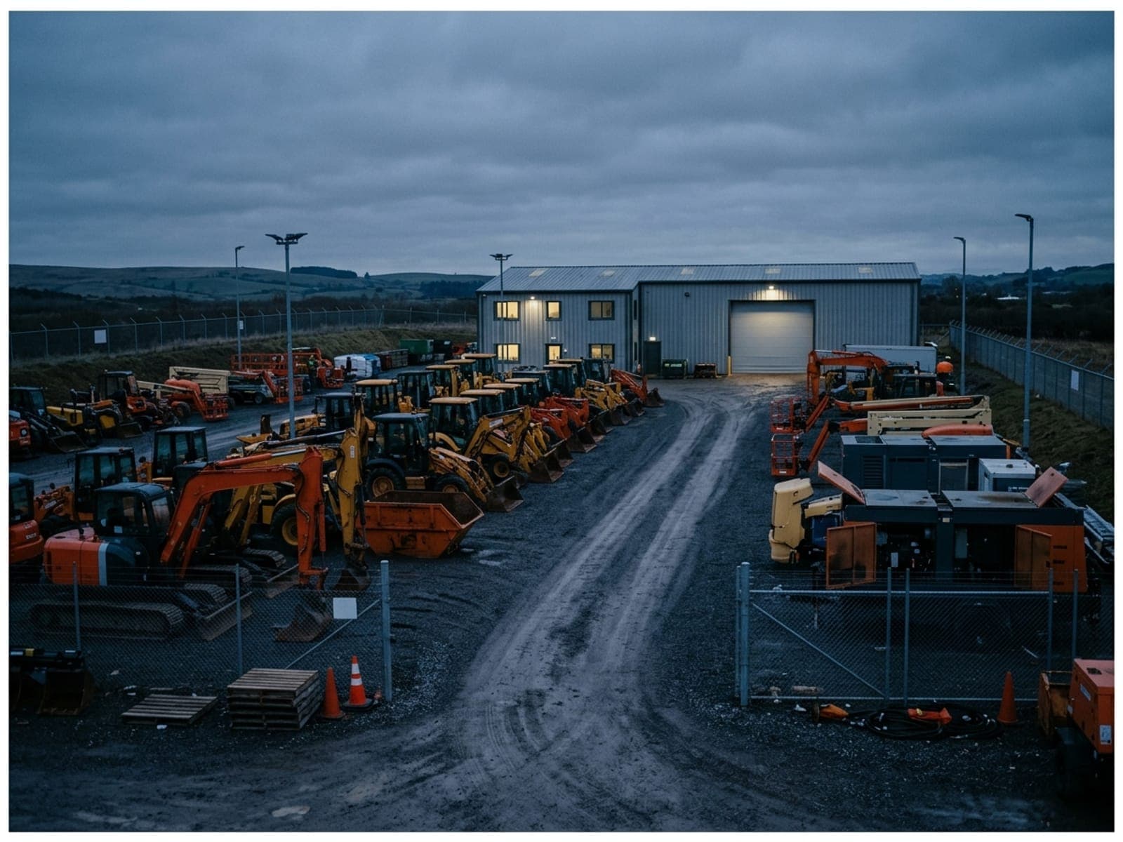 GPS and telematics-defeated loss risk area at an equipment rental site