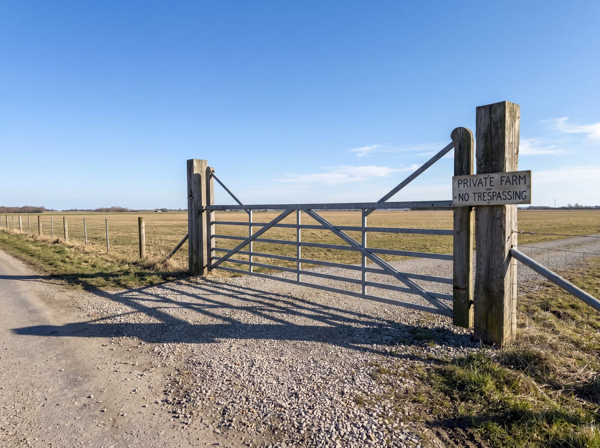 Farm gate at night