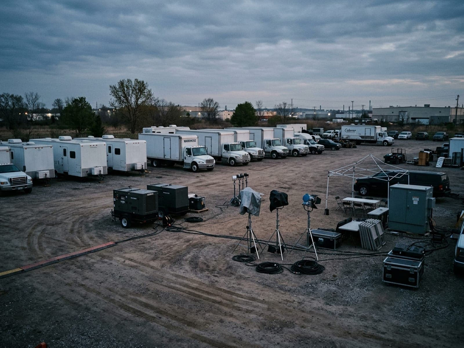 Base camp and equipment village left exposed risk area at a film & production site