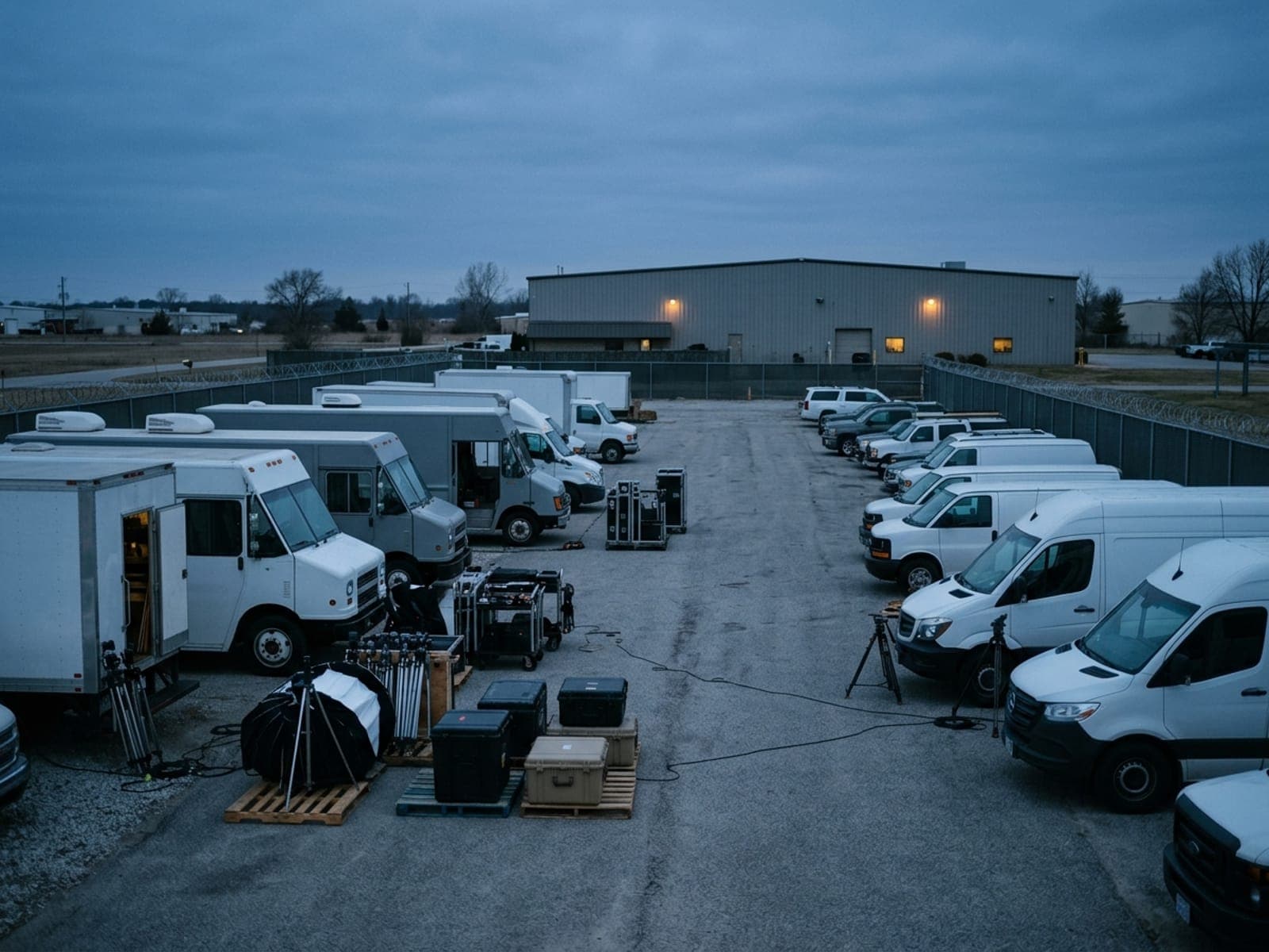 Camera, lighting & grip equipment theft risk area at a film & production site
