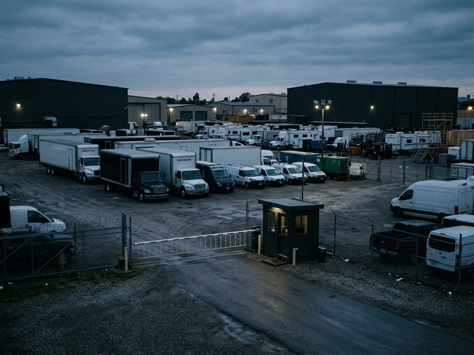 Vehicle, trailer & vendor access control risk area at a film & production site