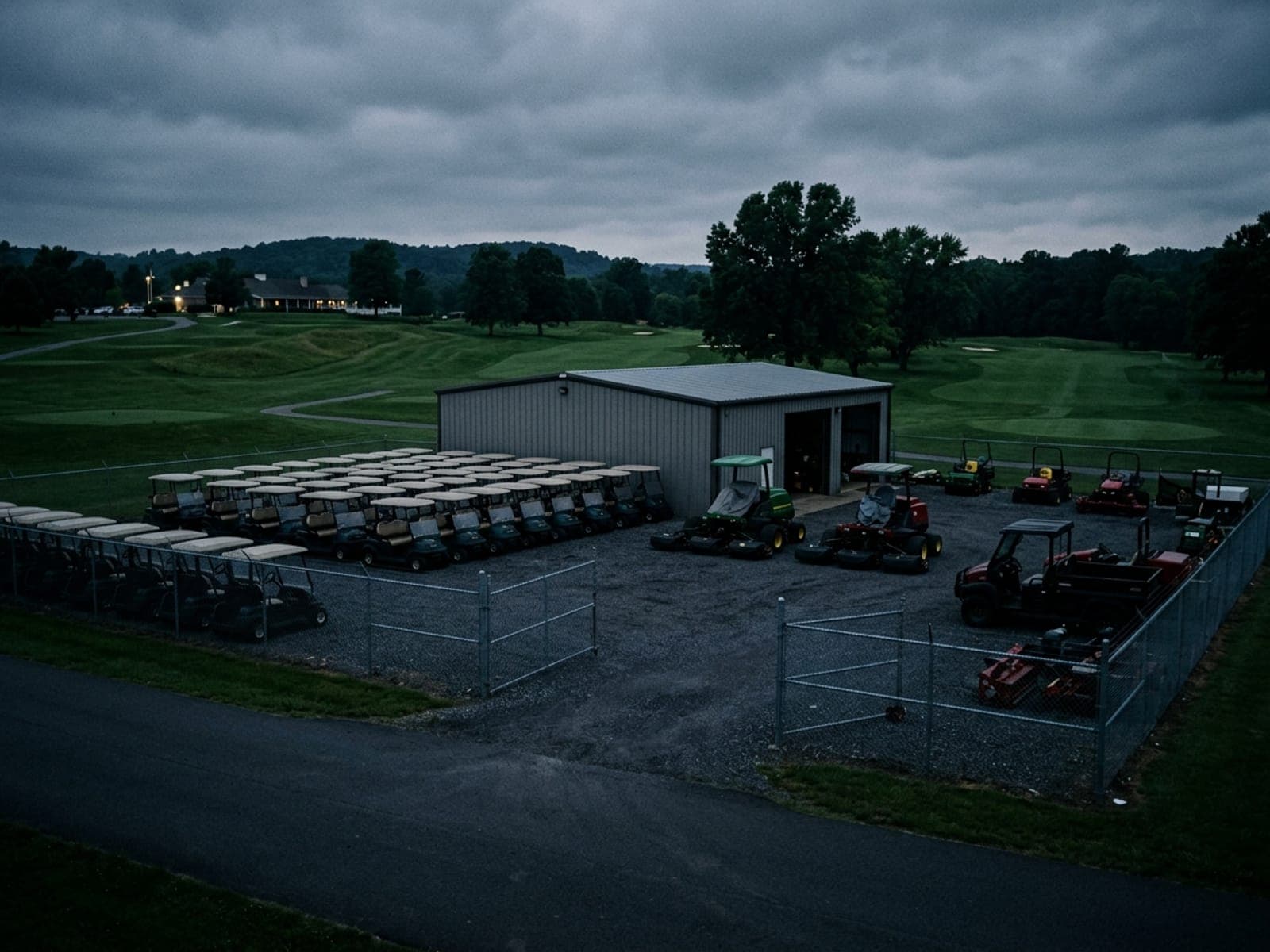 Golf cart and turf equipment theft risk area at a golf & country clubs site