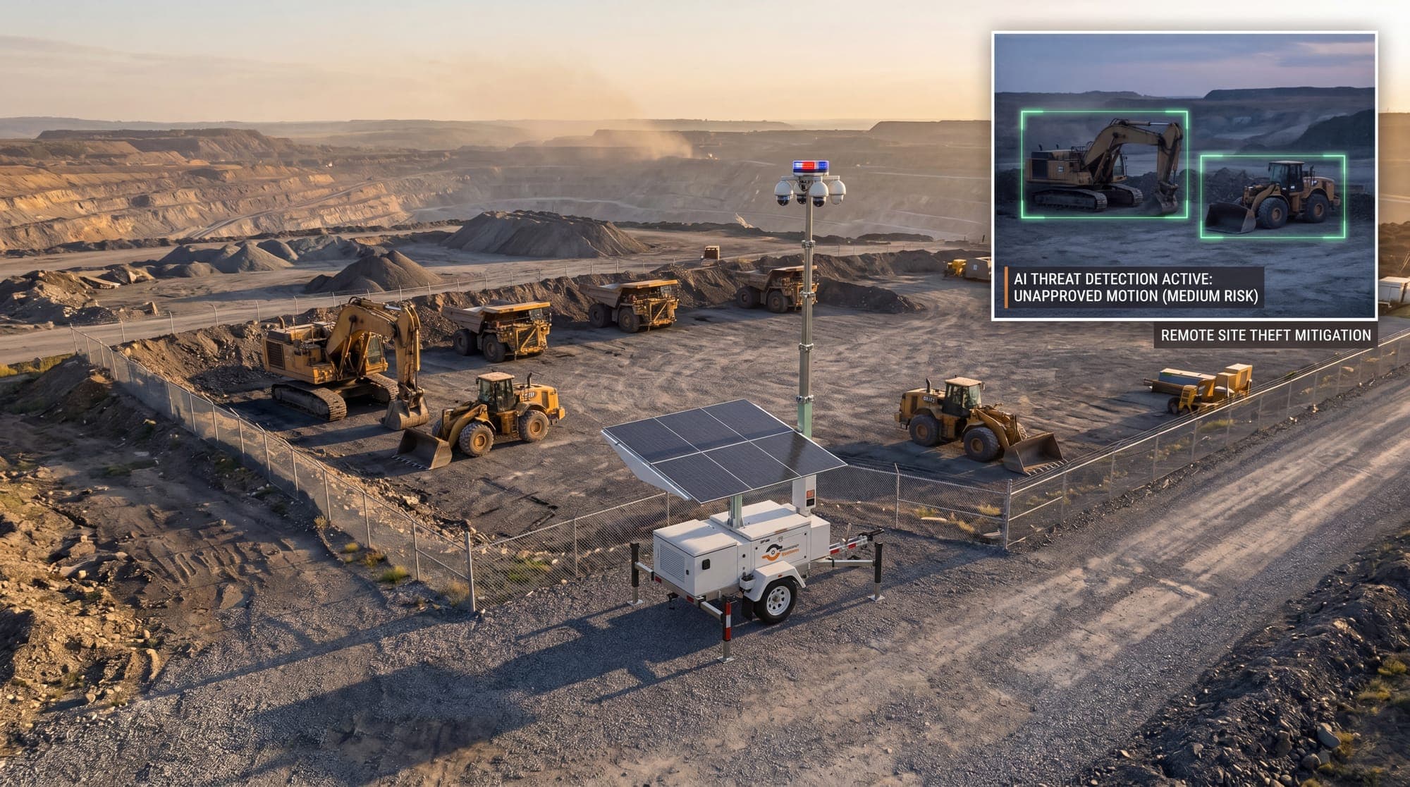 Mining equipment at remote site