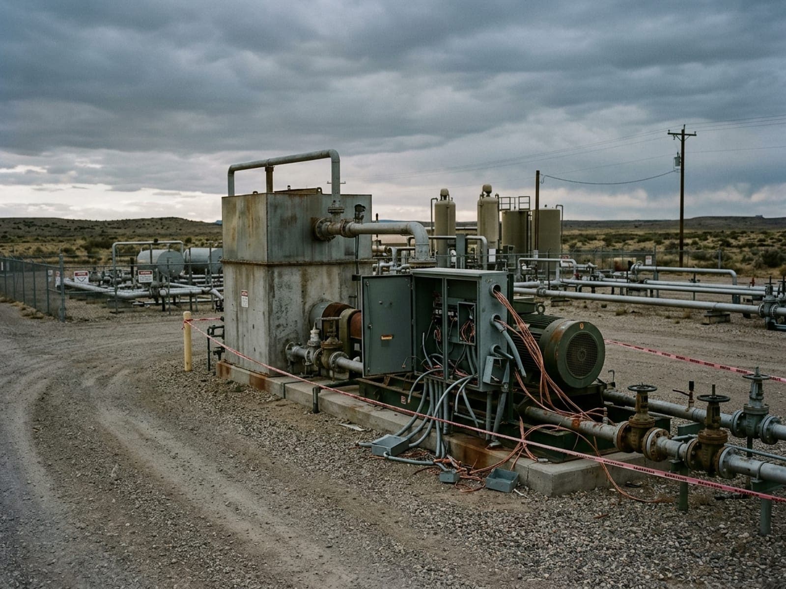 Copper theft from pump stations risk area at an oil & gas site