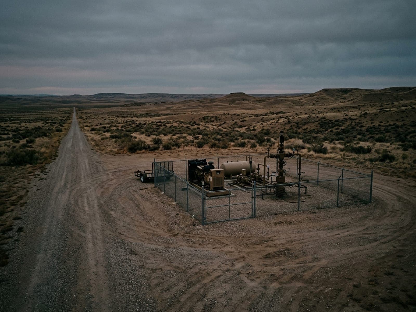 Equipment theft from remote wellheads risk area at an oil & gas site