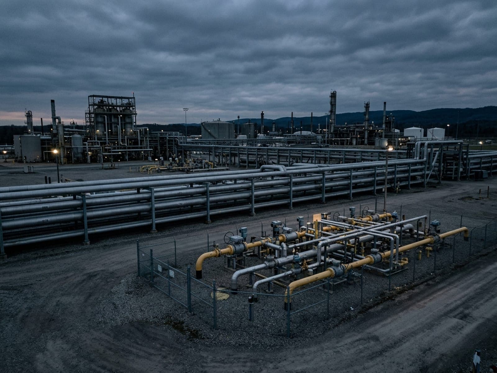 Pipeline vandalism risk area at an oil & gas site