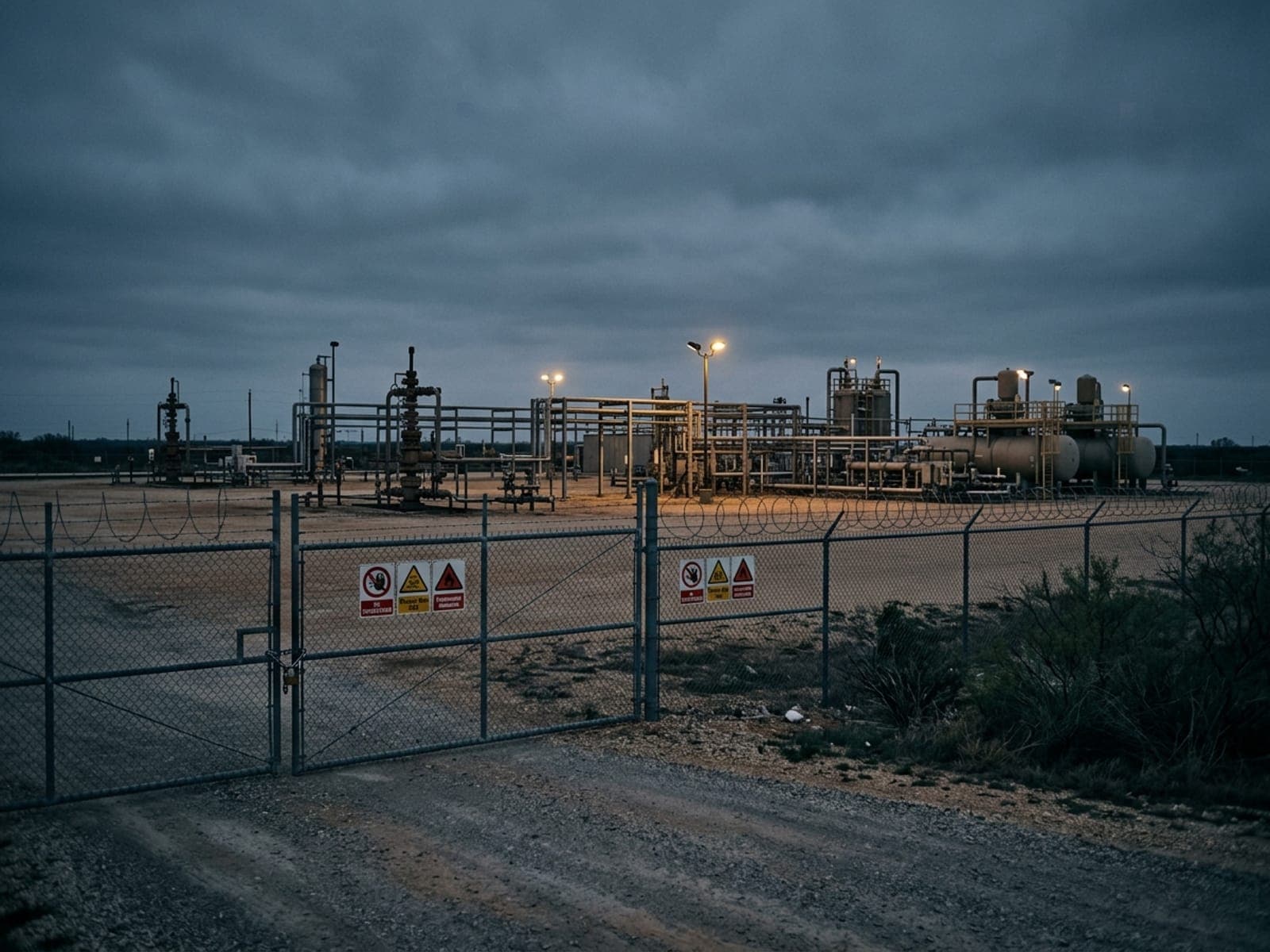 Unauthorized access to hazmat areas risk area at an oil & gas site