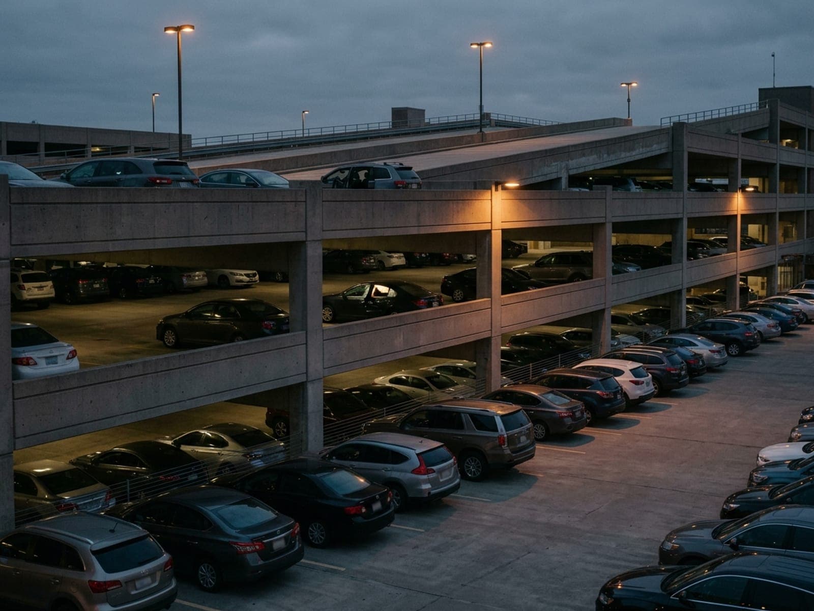 Vehicle break-ins risk area at a parking & garage site