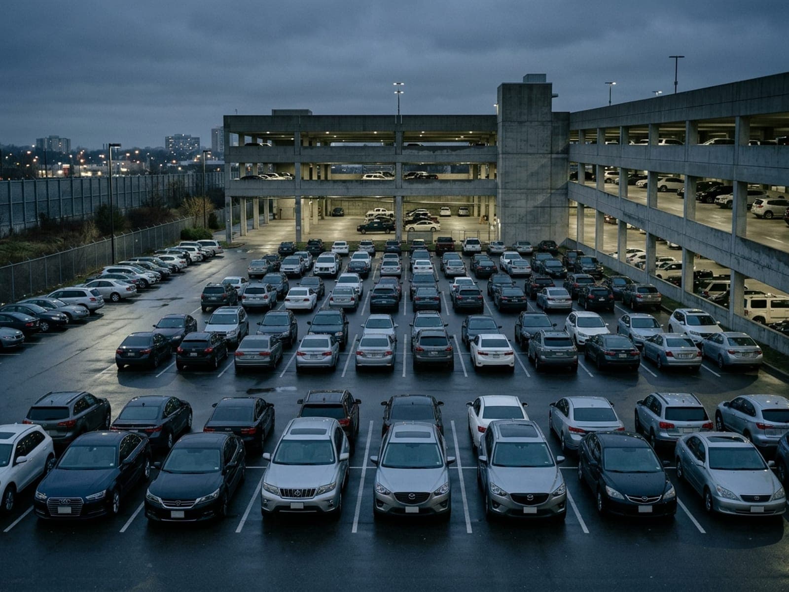 Vehicle theft risk area at a parking & garage site