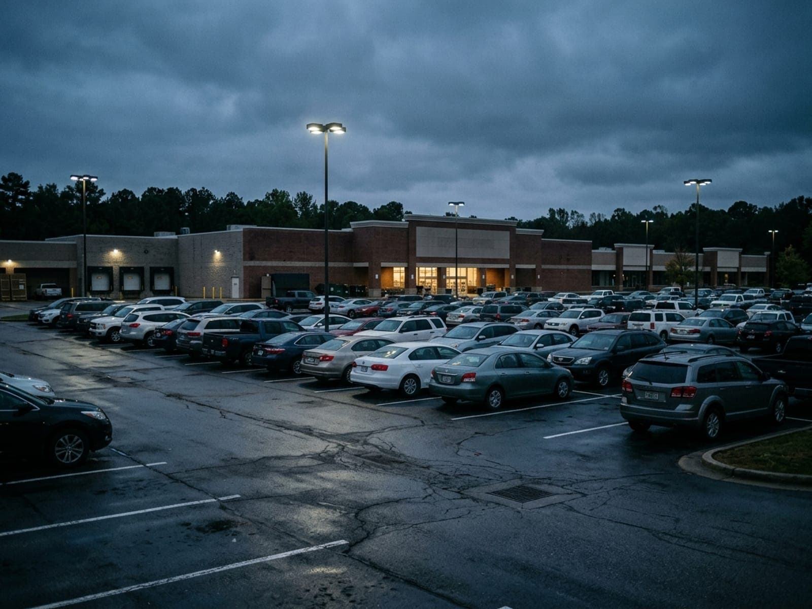 Parking lot crime risk area at a retail site