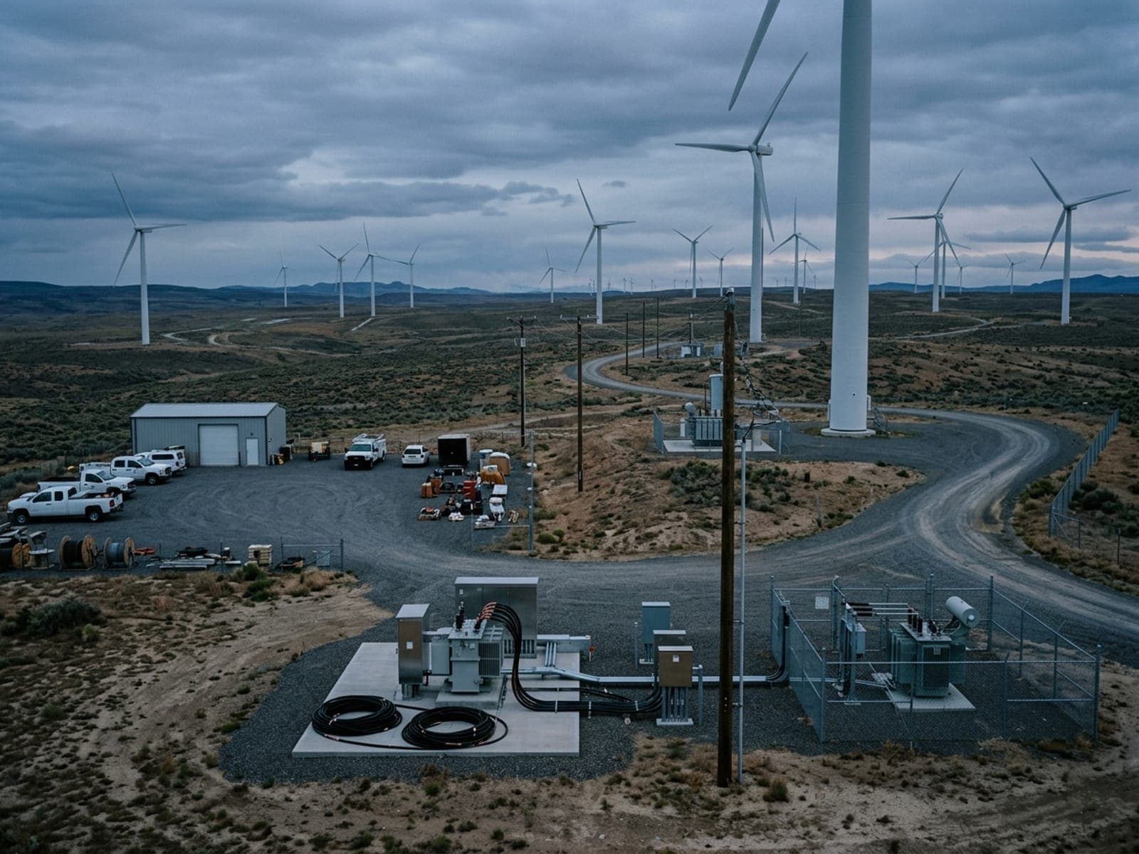 Equipment theft from wind sites risk area at a solar & renewable energy site
