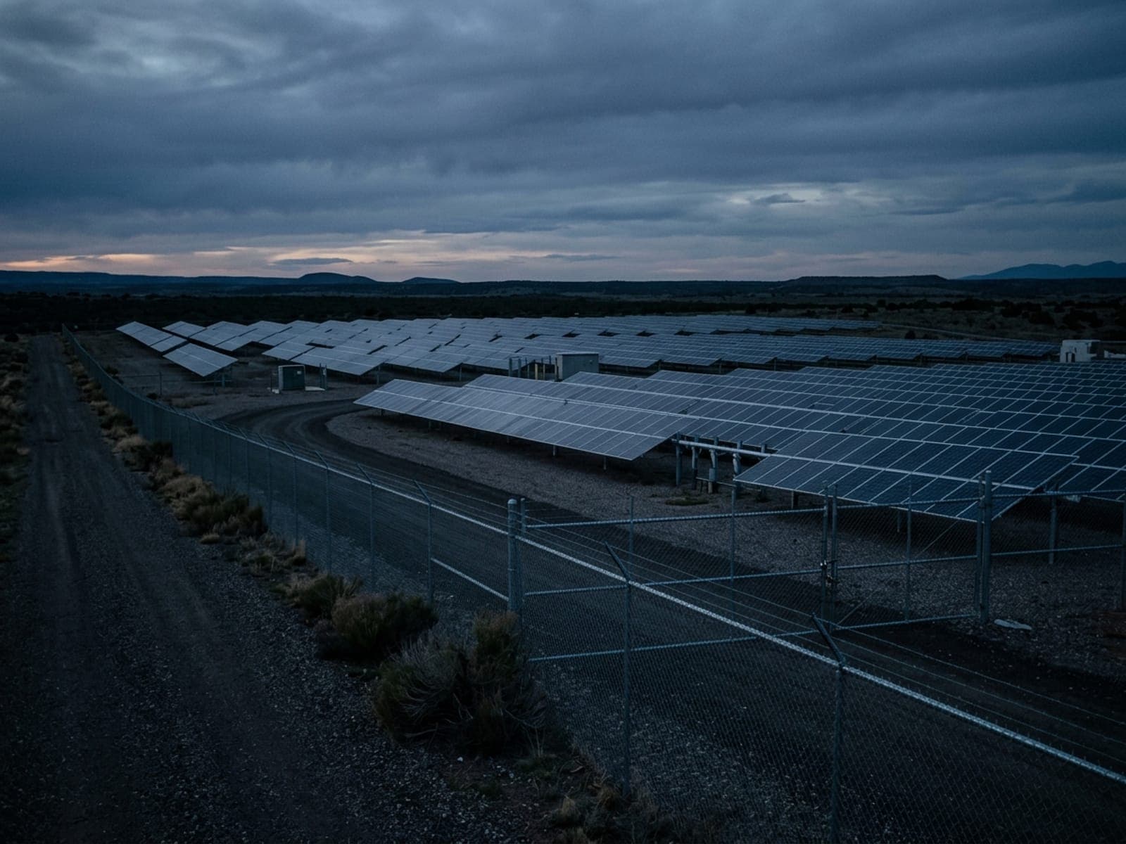 Panel theft from solar farms risk area at a solar & renewable energy site