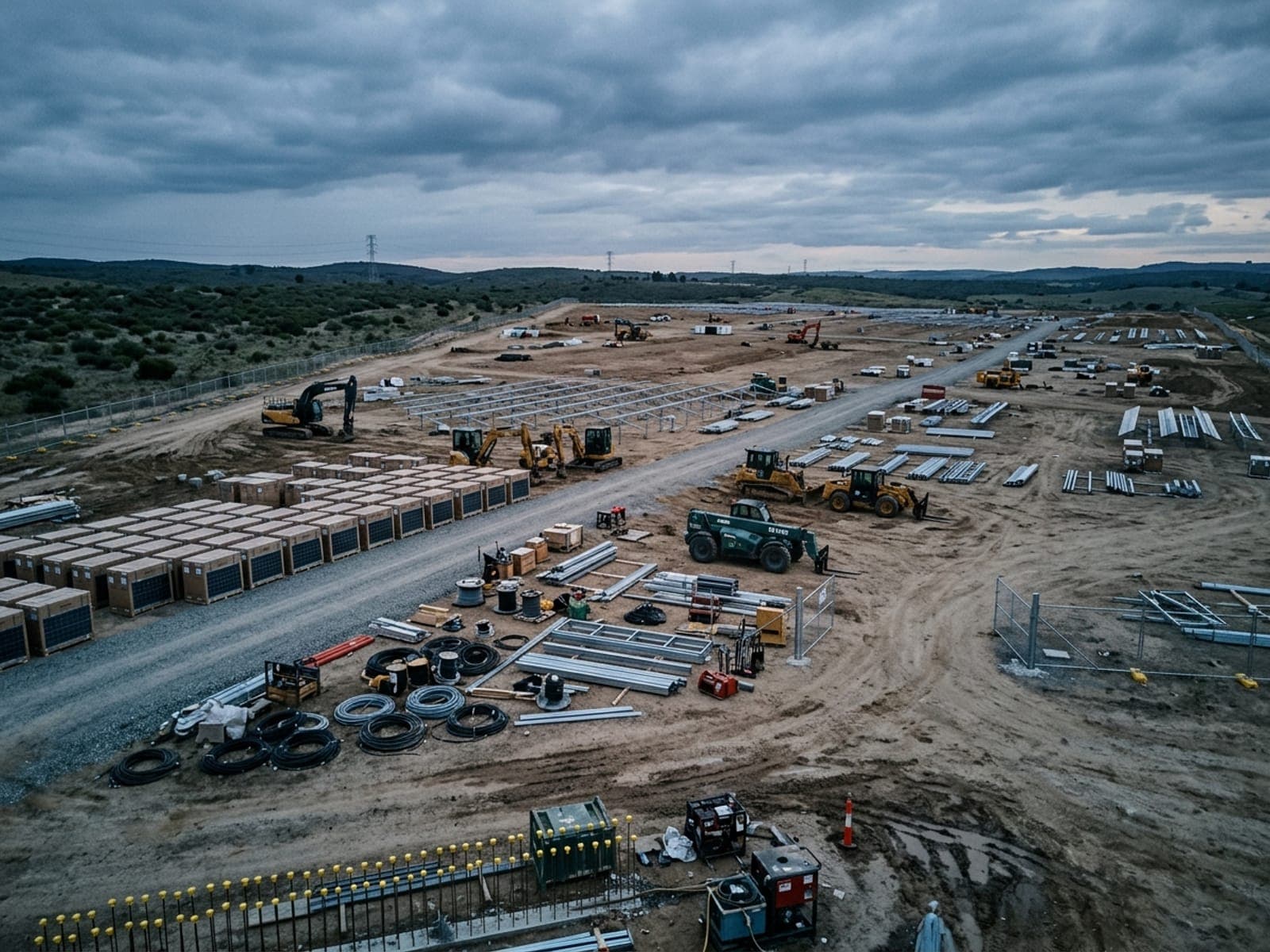 Vandalism during construction risk area at a solar & renewable energy site