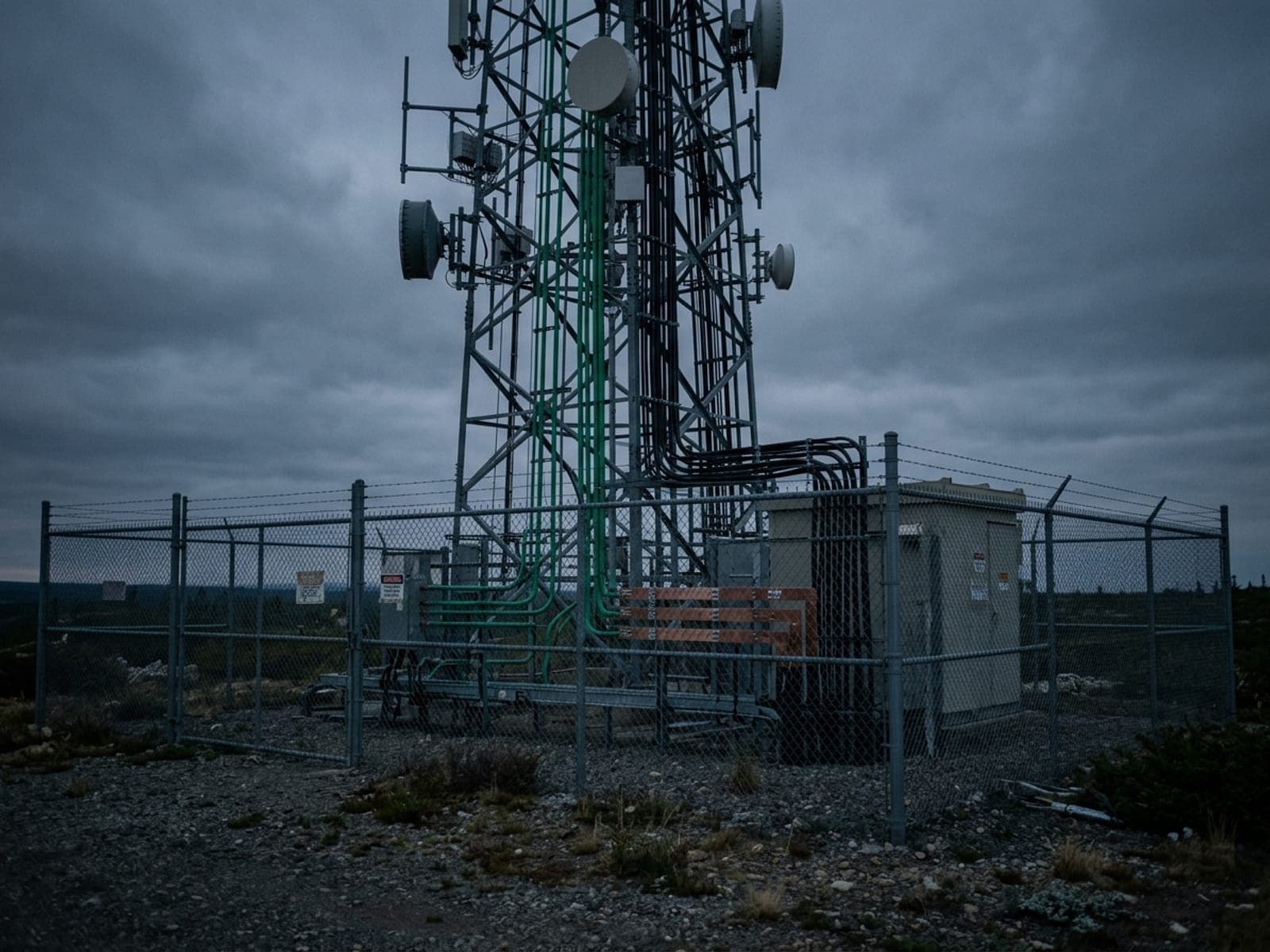 Copper and ground-wire theft risk area at a telecom & towers site