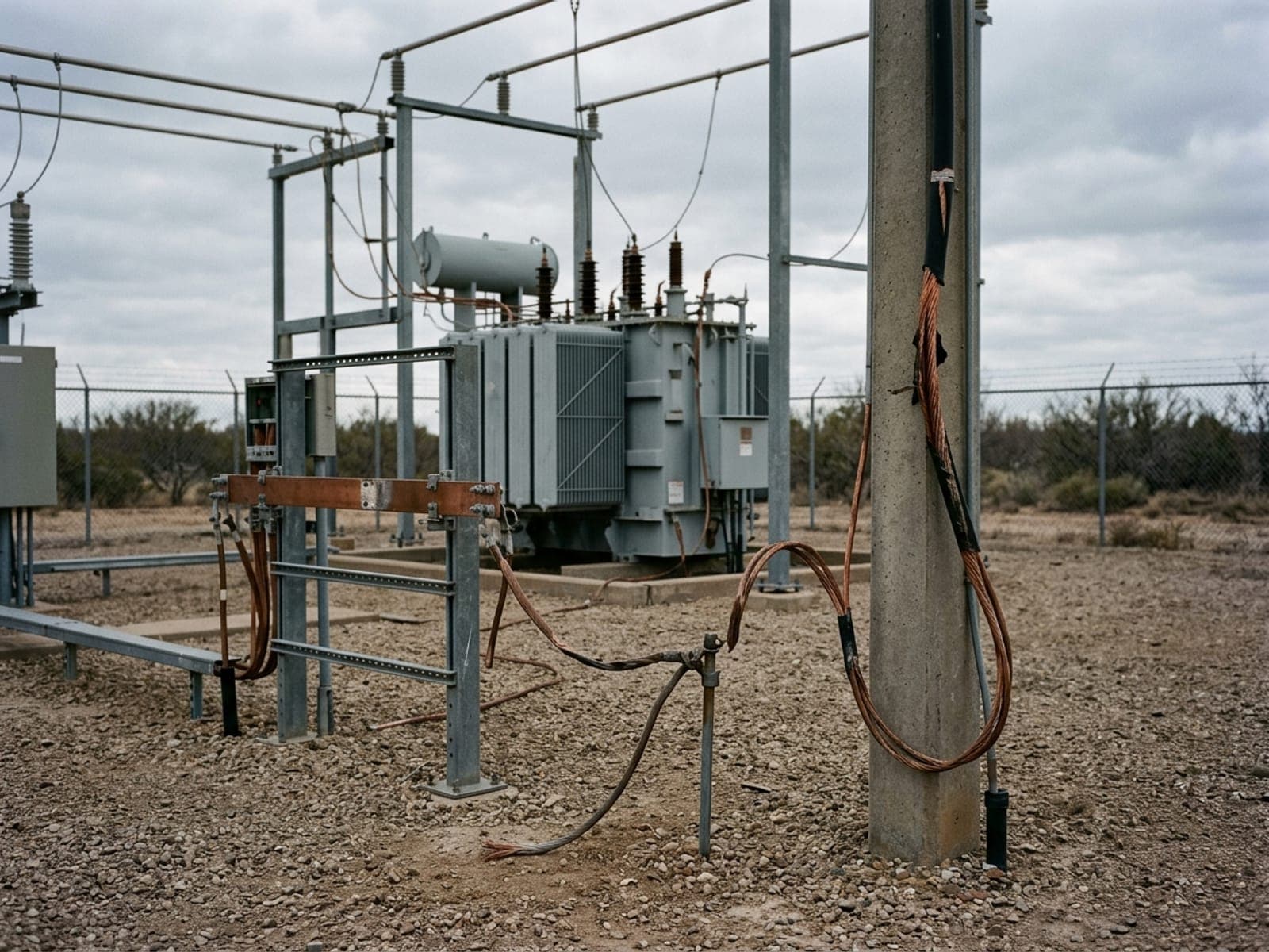Copper & conductor theft risk area at a utility site