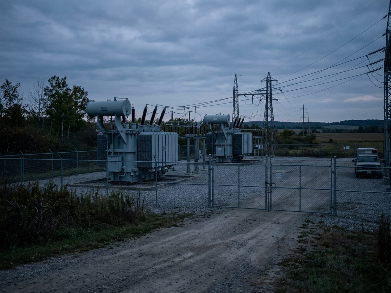Transformer vandalism risk area at a utility site