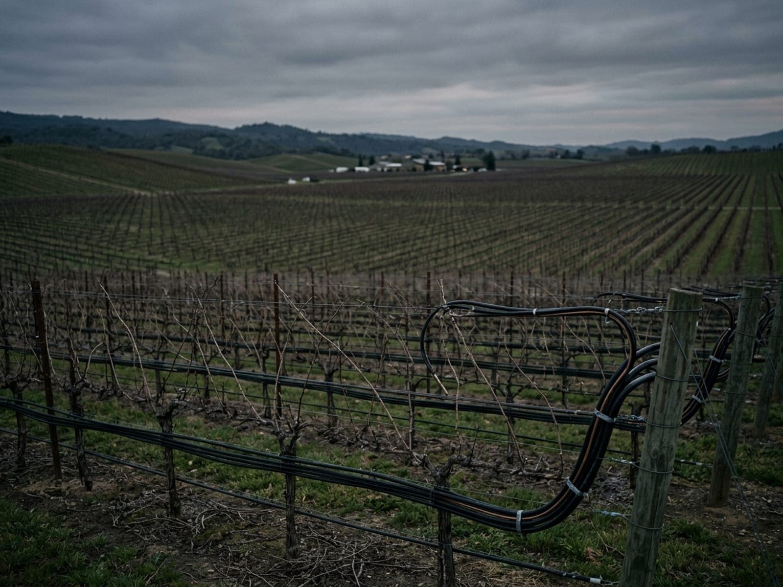 Copper and drip-line theft risk area at a vineyards & wineries site