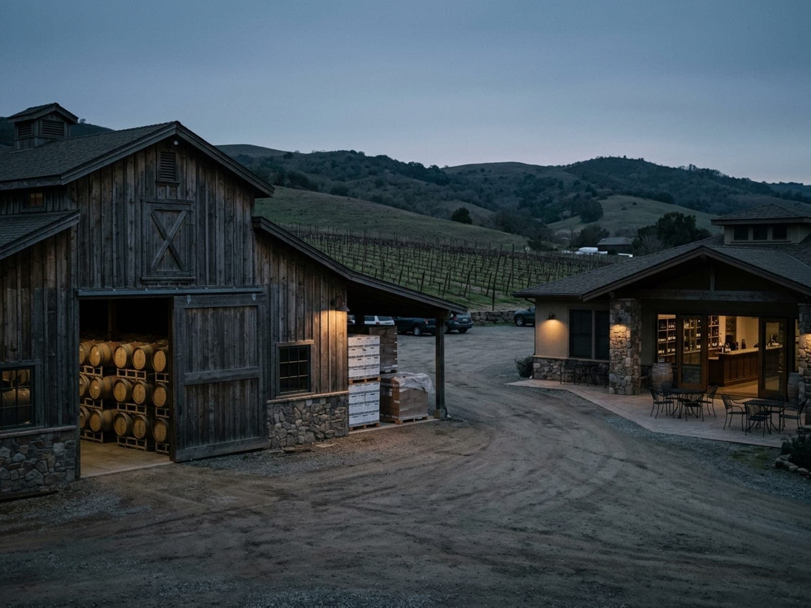 Wine, barrel, and tasting-room theft risk area at a vineyards & wineries site