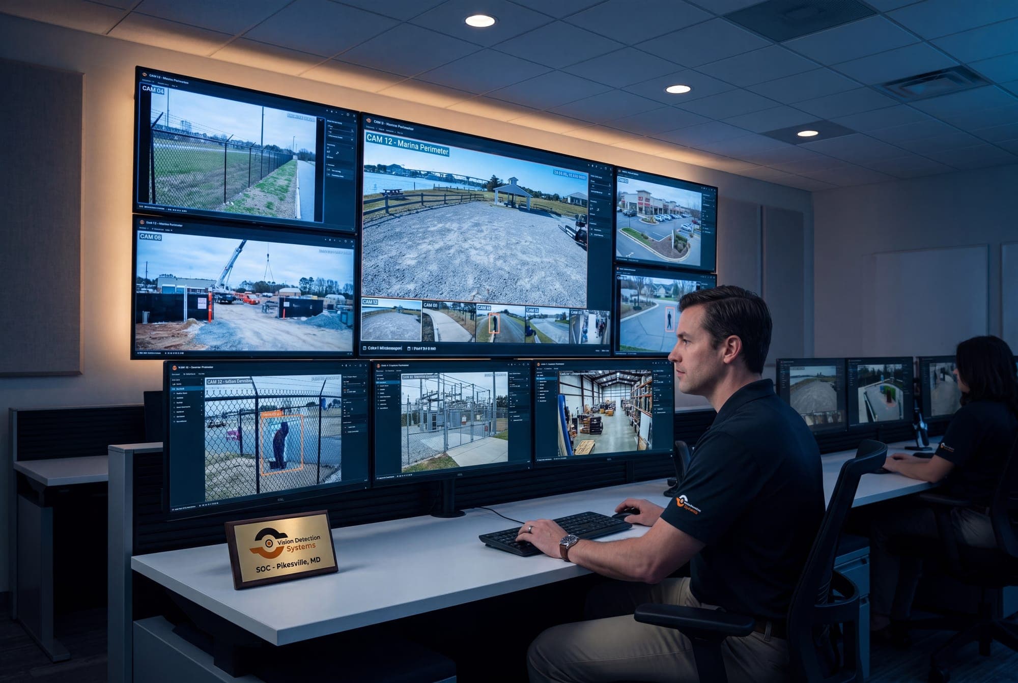 VDS video management console with multi-site camera views