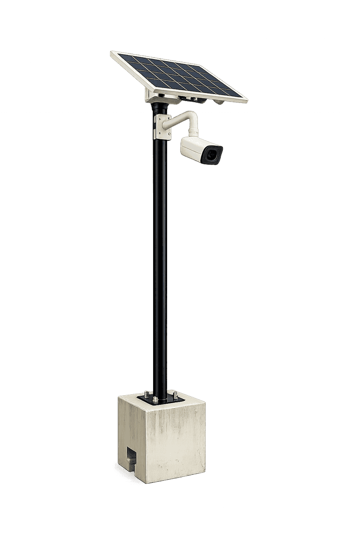 Solar Surveillance Kit — solar panel with camera on pole