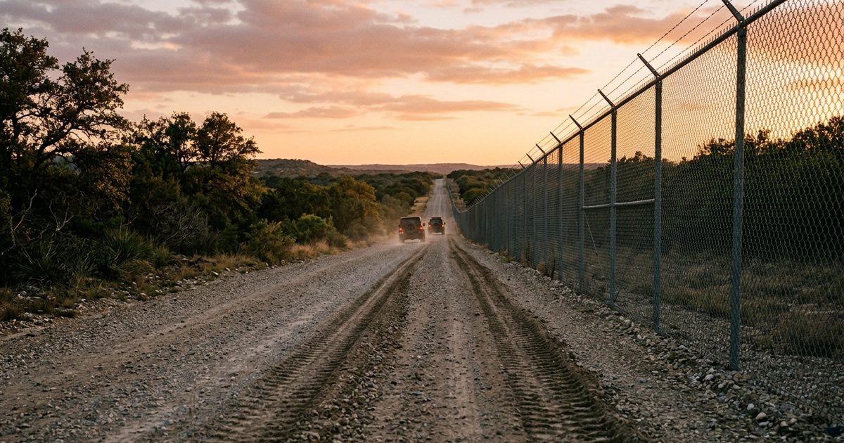 Patrol road along a remote perimeter fence