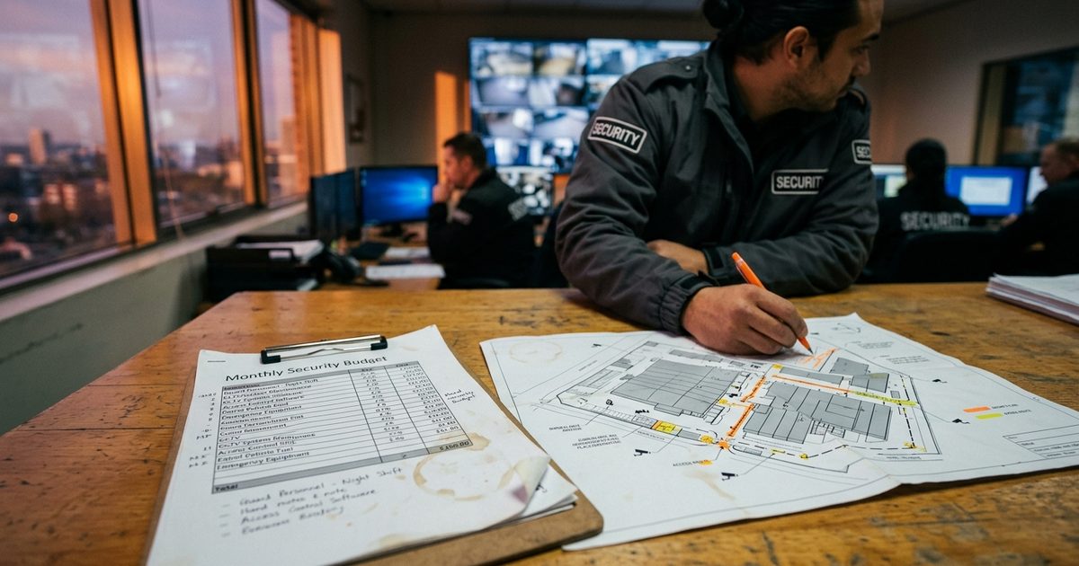 Monthly security line items on a project budget