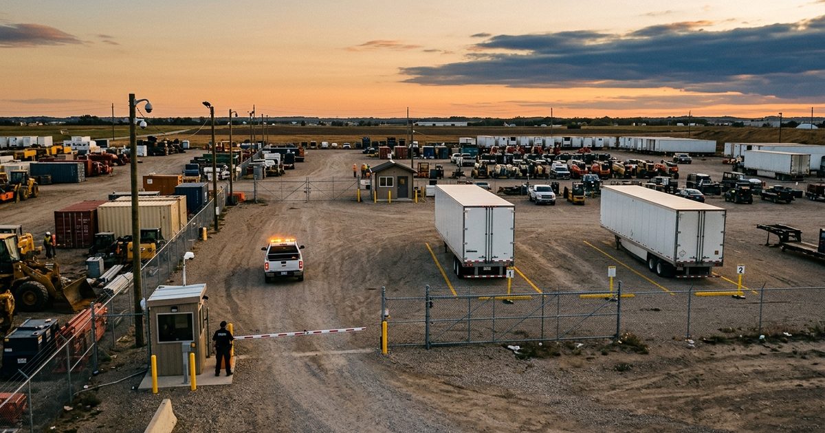 Trailer positions covering gate and laydown areas