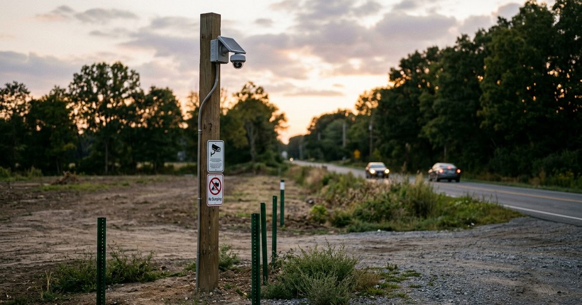 Camera coverage at a remediated dumping hotspot
