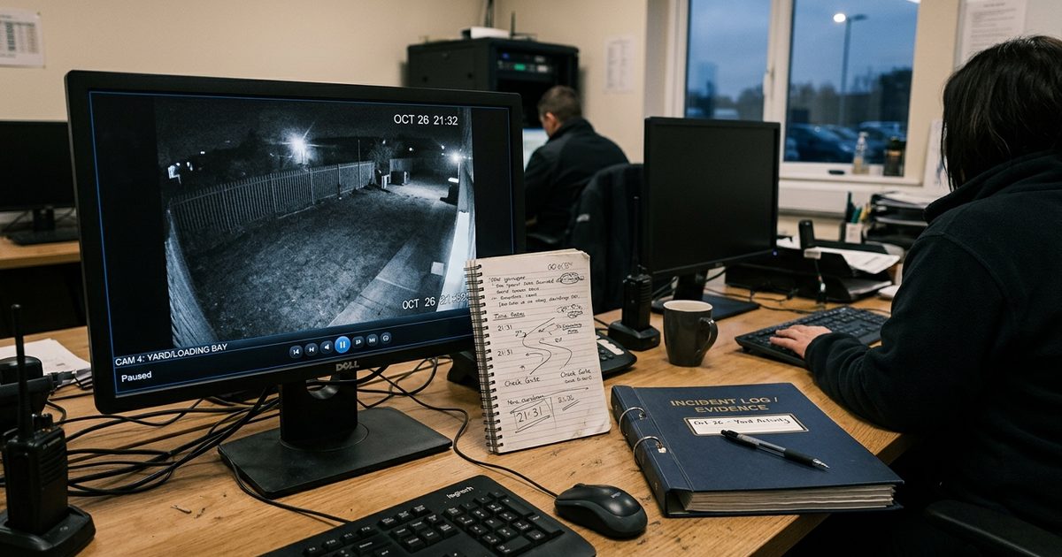 Reviewing exported footage with an evidence log